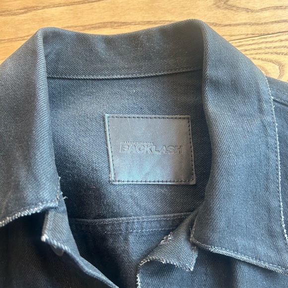 Isamu Katayama Backlash Leather Sleeve Denim Jacket - Picture 3 of 4